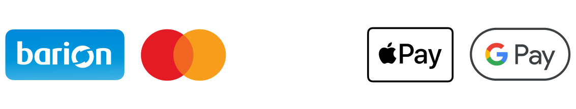 Barion – elfogadott fizetési módok: Barion, Mastercard, Visa, Apple Pay, Google Pay